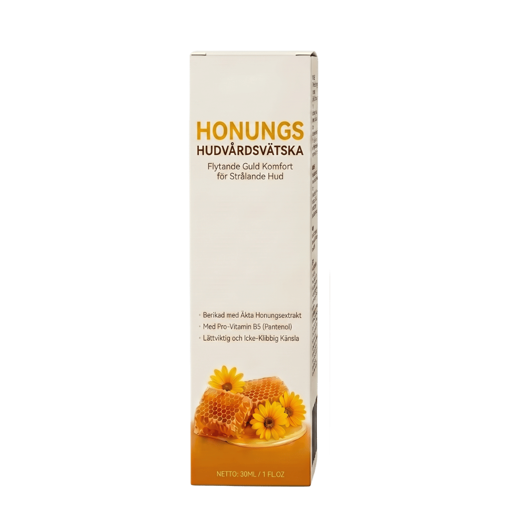 Honungs Hudvårdsvätska, flytande guld för strålande hud med naturliga ingredienser.