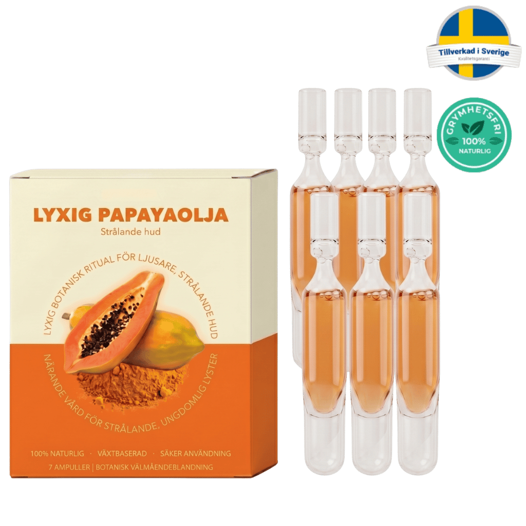 Lyxig papayaolja för strålande hud, 100% naturlig och botansk vård för en frisk lyster.