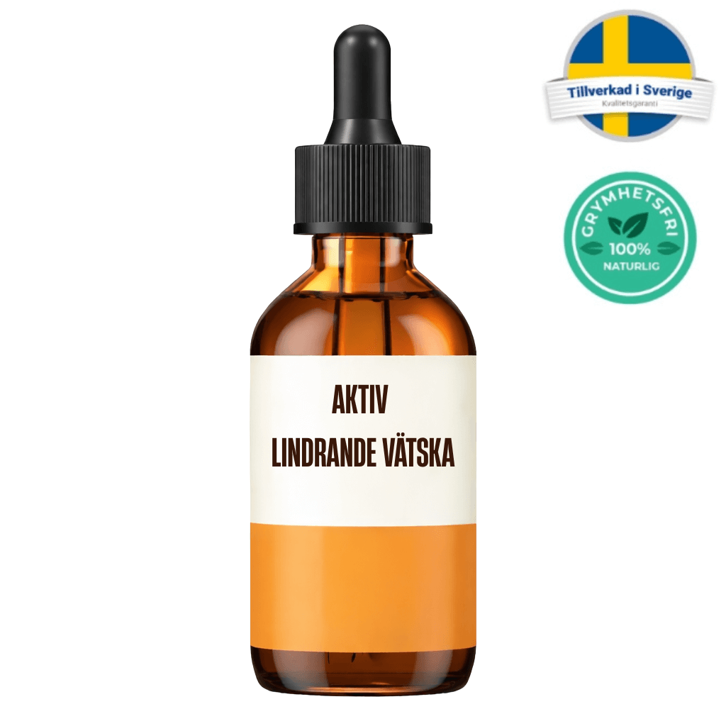 Flaska med Aktiv lindrande vätska för skonsam pälsvård och fräsch hudyta.