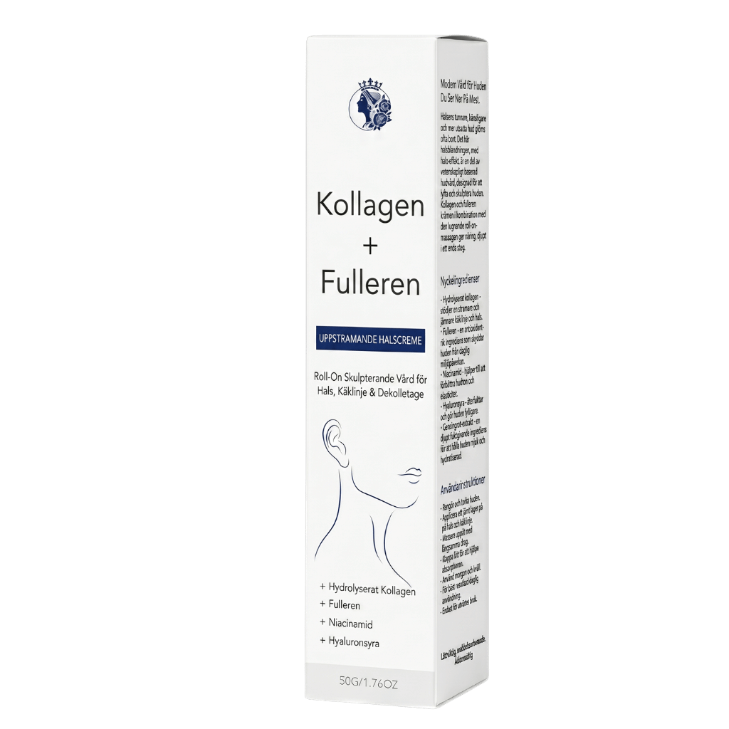 Lyxig Uppstramande Halskräm för fastare halshud, fluffig och återfuktad känsla, Kollagen + Fulleren.