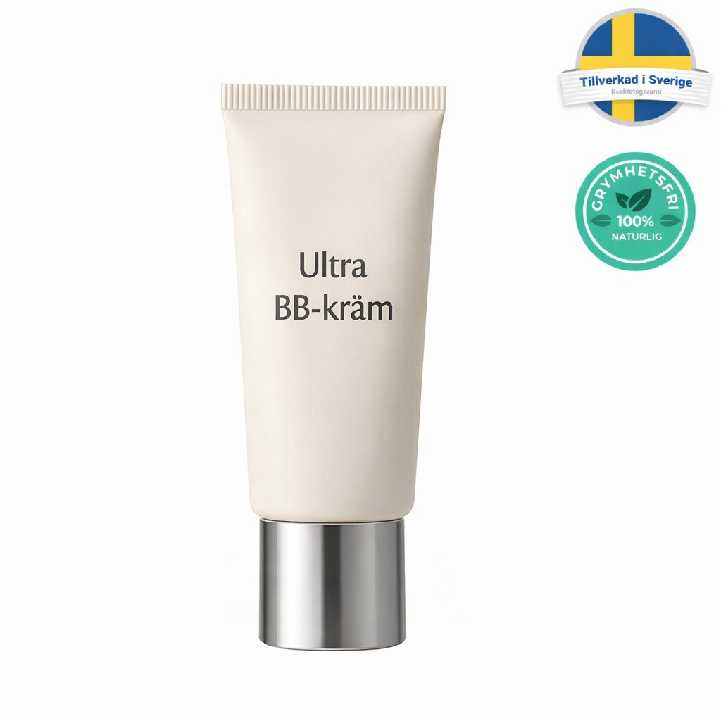 Ultra BB-kräm i en elegant förpackning för jämn och strålande hud.