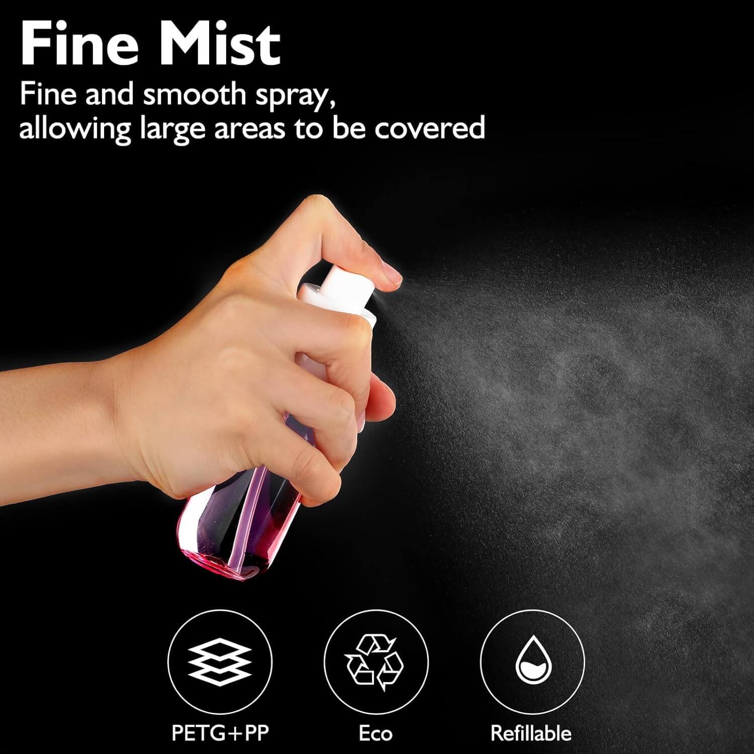 Axiva Påfyllningsbar Mini Sprayflaska med fin spray, perfekt för att förvara parfym eller ansiktsmist.